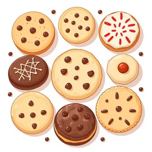 Illustrazione di diversi cookie