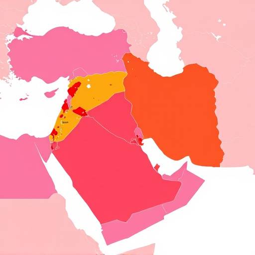 Mappa stilizzata del Medio Oriente con punti caldi evidenziati