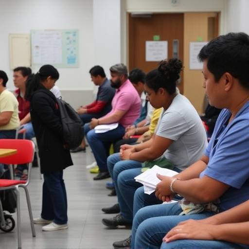 Un paziente che aspetta di essere visitato in un ambulatorio pubblico a Palermo