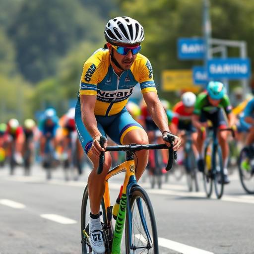 Vincenzo Nibali in sella alla sua bicicletta durante una competizione